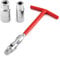 Holoras Spark Plug Socket Wrench Set, T-Handle Spark Plug Socket Removal Wrench Tool 16mm 21mm (Red)