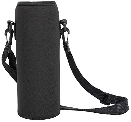 VGEBY Water Bottle Carrier, Outdoor 1000ml Water Bottle Insulated Cover Neoprene Carrier Bag Pouch with Strap for Sports (Black)