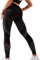 INSTINNCT Damen Sport Nahtlose Blickdicht Leggings Kompressions Yoga Fitnesshose Sporthose mit Hohe Taille für Gym Workout Jogging A-Schwarz M
