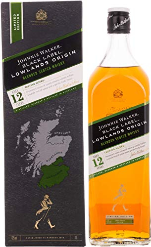 Johnnie Walker Black Label | Limited Edition Lowlands Origin | Blended Scotch Whisky | 42% vol | 1L | Scottish Whisky | Notes of Creamy Vanilla | Toffee & Spice | Serve Neat or in Mixed Drinks