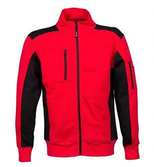 JRC Cambridge Felpa da Uomo in Cotone Poliestere Collo a Lupetto Chiusura Zip Tasca sul Petto e Braccio Rosso/Nero (L)