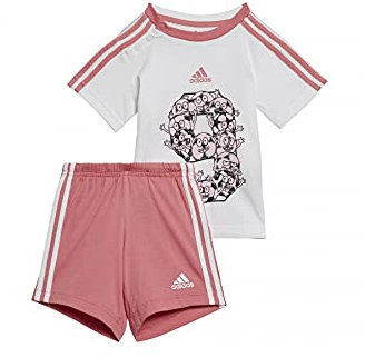 Adidas GM8968 I Lil 3S SP Set Tuta da Ginnastica Unisex - Bimbi 0-24 Top:White/Hazy Rose Bottom:Hazy Rose s21/white 6-9M