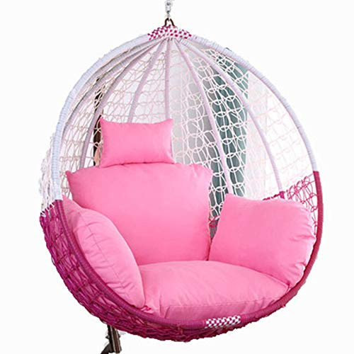 CFMZ Sitzkissen HäNgesessel, Outdoor HäNgende Stuhlkissen Bezug, Grau Waschbar Komfortabel Swing HäNgender Korb Sitzkissen mit KopfstüTze Integrierte Armlehnen RüCkenlehne Pink