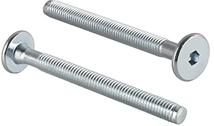 woplus 10 Stück Flachkopfschrauben Möbelschrauben Möbelverbinder Stahl Verzinkt M6 x 60mm Flachkopf Antrieb:Innensechskant SW4 (10 Stück M6 x 60mm)