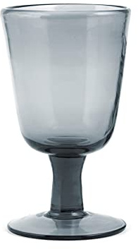 H&H Saturno Set 6 Calici, Vetro, Grigio, cl28