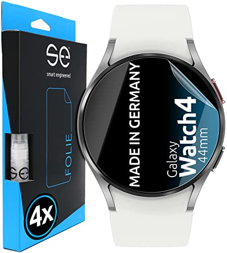 4x se® 3D SCHUTZFOLIE Transparent für Samsung Galaxy Watch 4 (44mm),Selbstheilend, 100% Fingerabdruck & FaceID kompatibel, einfache blasenfreie Installation, Ultra-Klar, Kratzfest, aus Deutschland