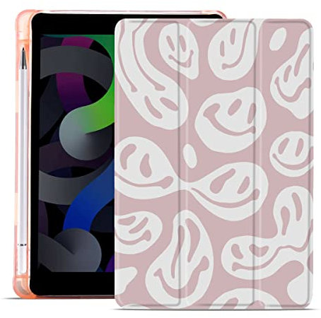 MAYCARI Aesthetic Funny Face iPad Case 2018/2017 9.7 Inch 5th/6th Generation With Pencil Holder, Auto Sleep/Wake, Soft TPU Back Protection for Girls Women Men