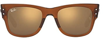 Ray-Ban Unisex Rb0840s Mega Wayfarer Sonnenbrille, Transparentes Braun/Hellbraun, verspiegeltes Gold