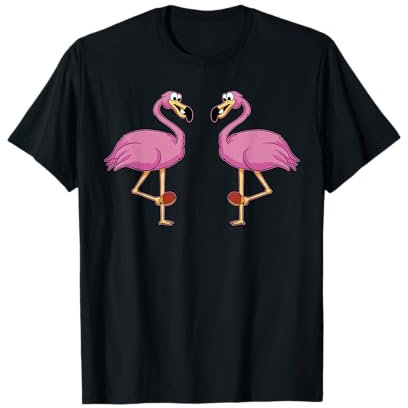 Tischtennis Outfit Damen Flamingo Lady Tischtennisspielerin T-Shirt