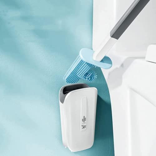 SPORTARC Toilettenbürste und Halter, keine toten Ecken, Kaktus, WC-Bürste, Wandbehang, Silikon, mit Halter-Set