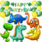 XXL Dino Geburtstag Deko Set, Dino Deko Kindergeburtstag, Dinosaurier Geburtstag Deko mit Happy Birthday Girlande, Dino Folienballon für Dino Party Dekoration Dschungel Geburtstag Dekoration Jungen