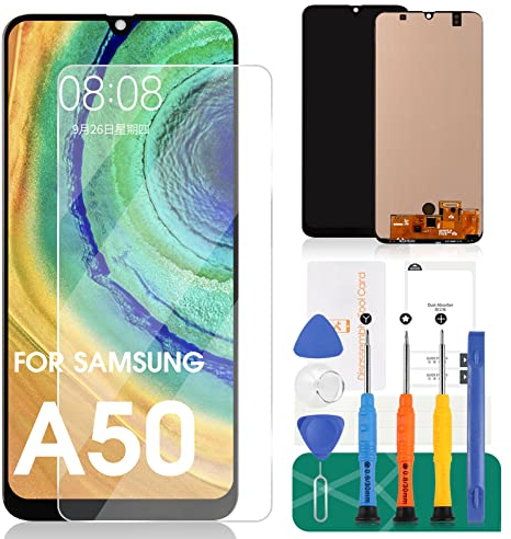 OLED para Samsung Galaxy A50 2019 reemplazo de Pantalla para Samsung A50 Pantalla LCD A505 Pantalla LCD SM-A505F digitalizador táctil SM-A505FN Kits de reparación(Compatible con función Figerprint)