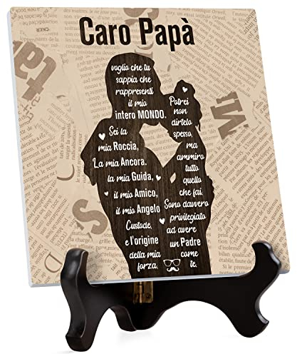 Regalo Papà, Regalo Papa Compleanno, Regali Per Papà, Regali Uomo per Papà da Figlia, Segno Decorativo con base in legno per Papà.