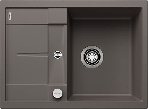 BLANCO METRA 45 S Compact | Granitspüle aus SILGRANIT vulkangrau | Einbauart: Einbau von Oben | reversibel | für 45 cm breite Unterschränke | Großes Becken | Reinigungsfreundliche Öberfläche