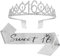 KAREN66 Geburtstagsschärpe und Krone Silber - Birthday Tiara Crown Schärpe für Happy Birthday Party Favor Supplies (16.)