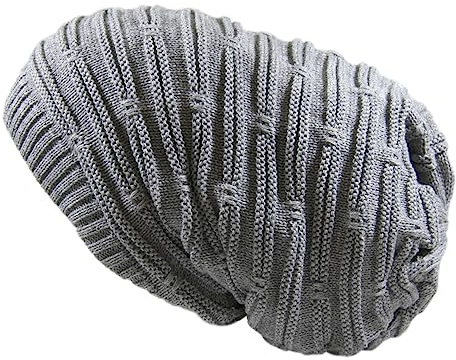 RW Rasta Stretch Long Beanie Hüte, Grau, Einheitsgröße/XXL