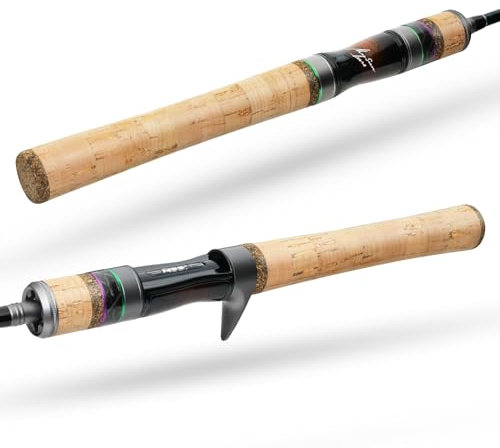 Handing Magic L Spinnrute Bass Angelrute 24T+30T Faser Carbon Spinnrute & Casting Rod 2pcs Angelrute mit Fuji O+A Guides Crappie Rute für Süßwasser & Salzwasser Angelruten