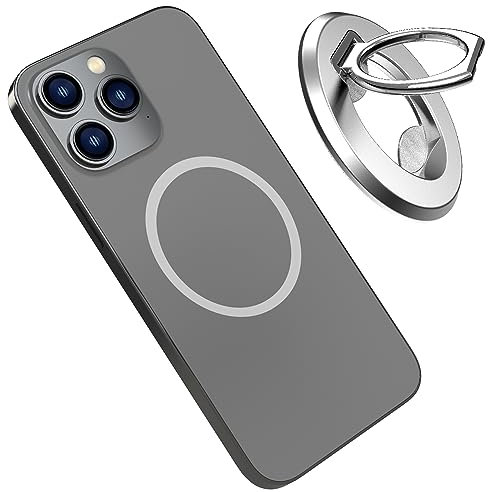 CYBERGUYS Magnetic Phone Ring Holder for MagSafe, Bottle Opener Magnet Finger Ring Grip Stand Holder, Compatible with iPhone 16 15 14 Plus 13 12, Pro, Pro Max, Mini, Mag Safe Accessories, Silver