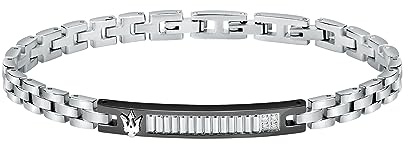 Maserati Herrenarmband aus Stahl, Diamanten, schwarzes IP, Diamantenkollektion – JM423ATY20