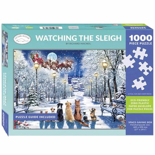 Otter House Geschenk-Puzzle 1000 Teile - Watching The Schlitten