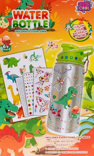 JooTech Trinkflasche | Wasserflasche | zum selbst gestalten | Dino | 500ml