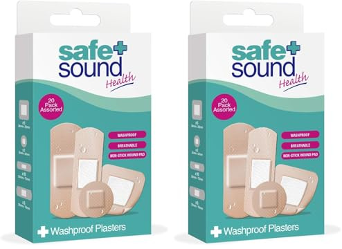 Safe & Sound 20 Washproof Plasters (Pack of 2)