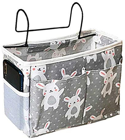 ArinkO Bedside Storage Pocket Organizer for Gadget, Book, Snacks - Hanging Holder for Bed, Couch or Living Room - Bathroom Accessory (Choice of Color)