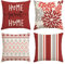 Artoid Mode Rot Dahlien Geometrisch Frühling Kissenbezüge 4er Set, 40x40 cm Saisonnal Sommer Zierkissenbezug Cushion Cover Couch Wohnzimmer Deko