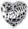 Rimgoris Argento 925 Charm per donna Bracciali Collana Amore Cuore Famiglia Dangle Charm Regalo