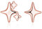 Cangall Silver Star Stud Earrings ,925 Sterling Silver Triple Star Stud Earrings,Tiny Starburst Climbers Stud Earrings Rose Gold,Cartilage Sleeper Flat Rose Gold Crawler Star Earrings,A-Rose Gold