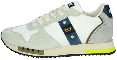 Scarpe Blauer sneaker Queens in suede/ tessuto mesh white/ taupe US24BU01 S4QUEENS01/NUB 45
