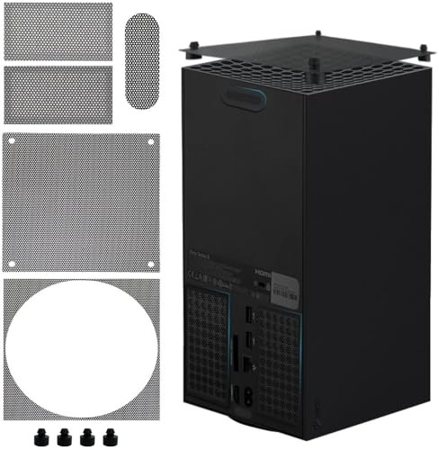 Chanvoo Staubfilter kompatibel mit Xbox Series X, Zubehör mit 4 Silikonstopfen und 4 PVC-Netzen, hochdichtes, atmungsaktives Metallgeflecht, Schutz