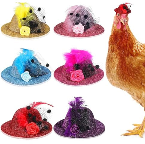 UEAVOID 6PCS Hühnerhelm, Vogelhut, Kopfbedeckung, Chicken Hats, Schutzhelm, für Küken, Vögel (Mehrfarbiger)