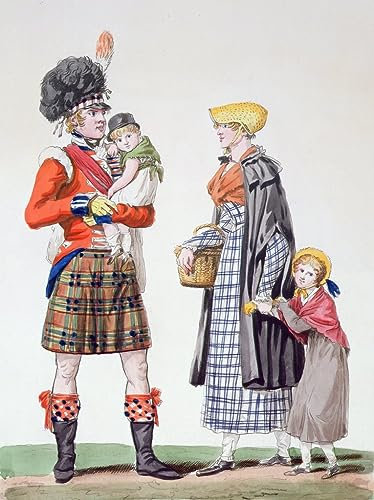 PSVDCTOO Gefeiert Wall Art Leinwand Bilder Wandgemälde Schottische Familie von Antoine Charles Horace Vernet Poster Bilder Leinwand für Zimmer 60x90cm