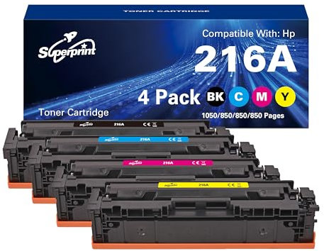 Superprint 216A Druckerpatrone Multipack (Mit Chip) Ersatz für HP Color Laserjet Pro M155 MFP M182nw M183fw W2410A W2411A W2413A W2412A Toner