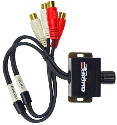 Audioproject A484 - Regolatore di livello per amplificatore, subwoofer, universale, RCA, basso, telecomando, controller, livello automatico, controllo del volume, controllo del volume RCA, controllo