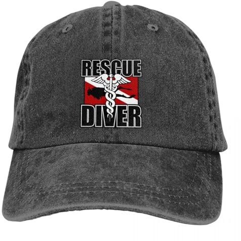 OAUMJIIL Rescue Diver Baseball Caps Peaked Cap Dive Scuba Diving Sun Shade Hüte für Männer
