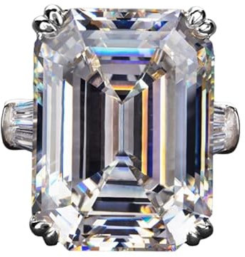 925 Sterling Silber Brautring mit CZ-Schliff, großer rechteckiger Zirkonia-Ring für Damen, luxuriöser Hochzeits- und Verlobungsring für Damen, Verlobungsringe, Vintage-Verlobungsringe, große CZ-Ringe