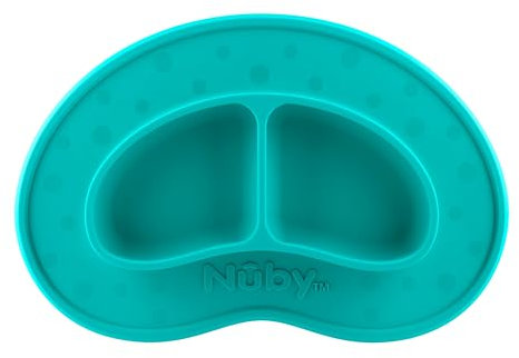 Nuby Sure Grip Miracle Mat 2-teilige Kleinkind-Teller – Silikonteller mit Saugnapf – 6+ Monate – Aqua