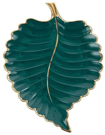 DSDGVDFBV Verde, Bandeja De Hojas, Hoja Verde Plato De Joyería Decorativa Bandeja De Joyería para Anillo Collar Pulsera Organizador Bandeja De Llaves Regalos para Mujeres, Niñas