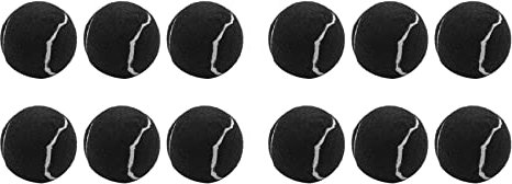 Feeuid 12 Packungen Tennis Bälle Verschleißfeste Elastische Trainings Bälle 66mm Damen Anfänger ÜBungstennis Ball,Schwarz