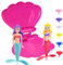 Lot de 2 jouets de plongée pour enfants en forme de sirène avec coquillage rose, jouet de sirène, pour baignoire, piscine, entraînement de piscine sous-marin, jouet de natation