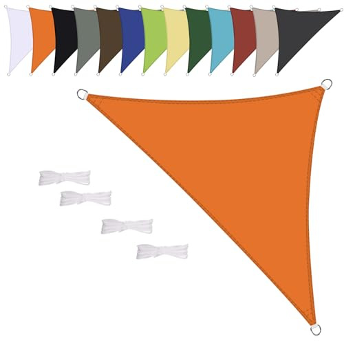 Sonnensegel Wasserdicht Dreieck rechtwinklig 1.6x1.6x2.3m Wetterschutz Sonnenschutz PES Polyester mit UV Schutz für Terrasse Balkon Garten-Orange