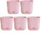 Juego de 5 macetas cuadradas de resina diseñadas para plantas de interior con agujeros de drenaje (rosa)