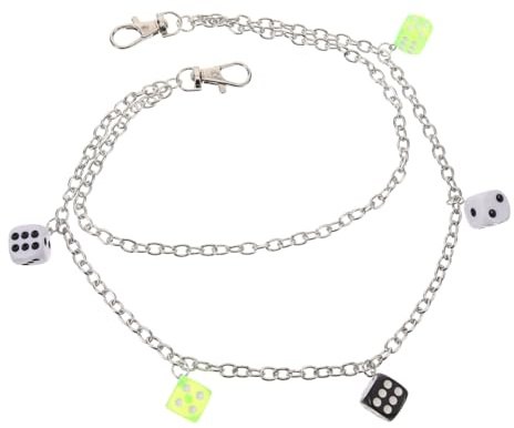 JOINPAYA Hosenkette aus Acryl mit Würfel Anhänger Leichte Taillenkette für Jeans Hautfreundliche Punk Gürtelkette für Männer und Frauen