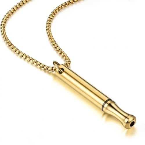 TSUOUKL V2 Collier de Sevrage Tabagique Doré – Collier de Respiration Élégant et Anti-Anxiété – Soutien pour Arrêter de Fumer et Gestion du Stress – Bijou de Design pour Yoga et Détente – Finition Or