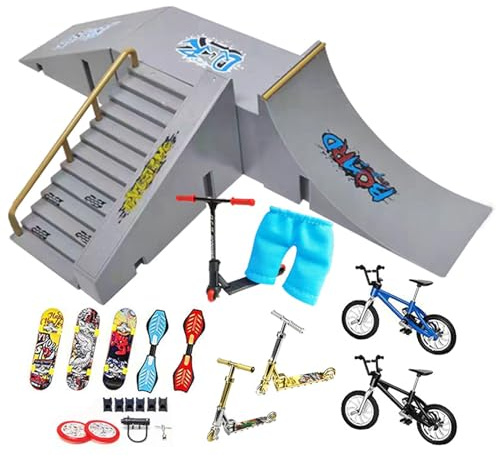 Finger-Skateboard – -Set | Fingerboard-Rampen-Set Mit Fahrrädern Und Rollern Für Kinder, Miniatur-Veranstaltungsort-Requisiten Für -Training, Inklusive Hosen Und Vitality-Boards