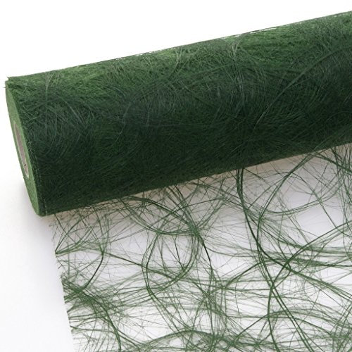Sizoweb Tischband - 25 Meter Rolle + 100 Deko Herzen Gratis (20cm Breite, in Dunkelgrün)