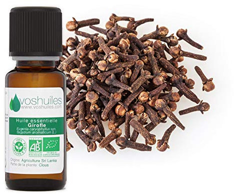 Voshuiles - Huile Essentielle Girofle Bio 10ml - Parfum Chaud - Réconfortant - Réputée pour ses Nombreuses Vertus - Huiles Essentielles de Qualité - 100% Pure et Naturelle - HEBBD et Certifiée ECOCERT