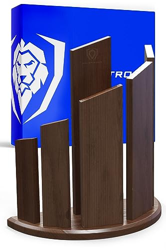 DALSTRONG Knife Block - 'Dragon Spire' Double-Sided Magnetic Walnut Block Holder and Stand - Holds 12pc